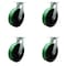 Service Caster 12'' Extra Heavy Duty Green Poly on Cast Iron Wheel Swivel Caster , 4PK CRAN-SCC-KP92S1230-PUR-GB-4 - alternate 1